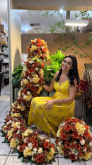 Macarrão Floral Laranja - [2 Metros]
